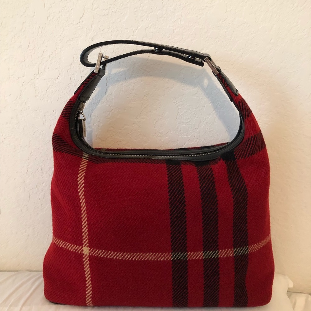 Vintage Red Check Burberry Handbag